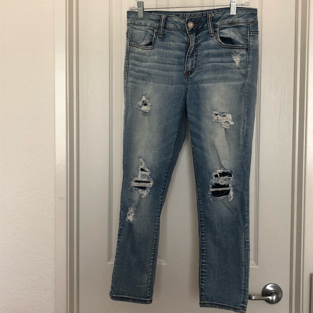 Cropped Ripped Jeggings-SuperStretch-AmericanEagle